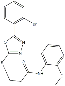 3-{[5-(2-bromophenyl)-1,3,4-oxadiazol-2-yl]sulfanyl}-N-(2-methoxyphenyl)propanamide Struktur