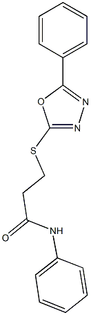 N-phenyl-3-[(5-phenyl-1,3,4-oxadiazol-2-yl)sulfanyl]propanamide Struktur