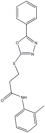 N-(2-methylphenyl)-3-[(5-phenyl-1,3,4-oxadiazol-2-yl)thio]propanamide Struktur