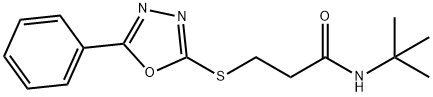 N-(tert-butyl)-3-[(5-phenyl-1,3,4-oxadiazol-2-yl)sulfanyl]propanamide Struktur