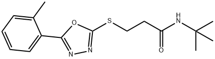 N-(tert-butyl)-3-{[5-(2-methylphenyl)-1,3,4-oxadiazol-2-yl]sulfanyl}propanamide Struktur