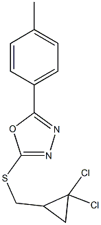 2-{[(2,2-dichlorocyclopropyl)methyl]sulfanyl}-5-(4-methylphenyl)-1,3,4-oxadiazole Struktur