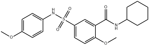 N-cyclohexyl-2-methoxy-5-[(4-methoxyanilino)sulfonyl]benzamide Struktur