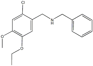 N-benzyl-N-(2-chloro-5-ethoxy-4-methoxybenzyl)amine Struktur