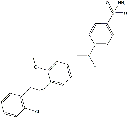 4-({4-[(2-chlorobenzyl)oxy]-3-methoxybenzyl}amino)benzenesulfonamide Struktur