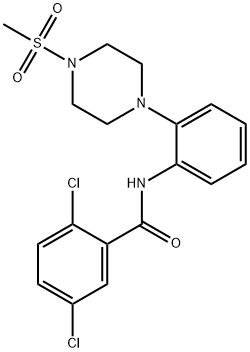 2,5-dichloro-N-{2-[4-(methylsulfonyl)-1-piperazinyl]phenyl}benzamide Struktur