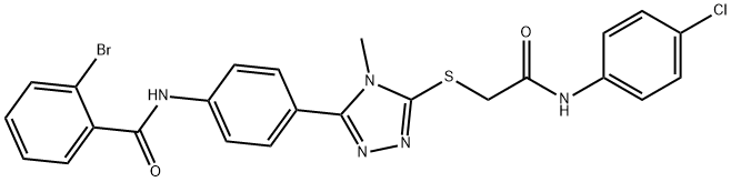 2-bromo-N-[4-(5-{[2-(4-chloroanilino)-2-oxoethyl]sulfanyl}-4-methyl-4H-1,2,4-triazol-3-yl)phenyl]benzamide Struktur