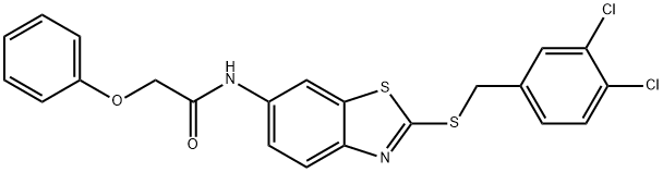 N-{2-[(3,4-dichlorobenzyl)sulfanyl]-1,3-benzothiazol-6-yl}-2-phenoxyacetamide Struktur