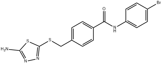 4-{[(5-amino-1,3,4-thiadiazol-2-yl)sulfanyl]methyl}-N-(4-bromophenyl)benzamide Struktur