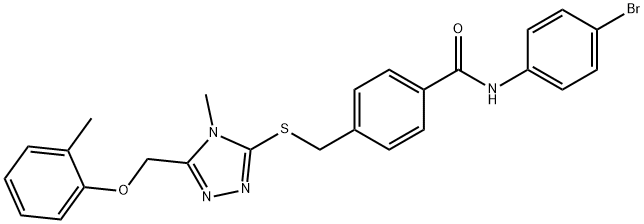 N-(4-bromophenyl)-4-[({4-methyl-5-[(2-methylphenoxy)methyl]-4H-1,2,4-triazol-3-yl}sulfanyl)methyl]benzamide Struktur