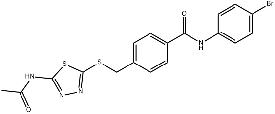 4-({[5-(acetylamino)-1,3,4-thiadiazol-2-yl]sulfanyl}methyl)-N-(4-bromophenyl)benzamide Struktur