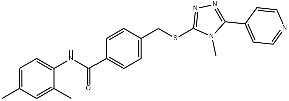 N-(2,4-dimethylphenyl)-4-({[4-methyl-5-(4-pyridinyl)-4H-1,2,4-triazol-3-yl]thio}methyl)benzamide Struktur