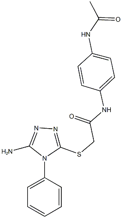 N-[4-(acetylamino)phenyl]-2-[(5-amino-4-phenyl-4H-1,2,4-triazol-3-yl)sulfanyl]acetamide Struktur