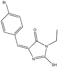 5-(4-bromobenzylidene)-3-ethyl-2-sulfanyl-3,5-dihydro-4H-imidazol-4-one Struktur