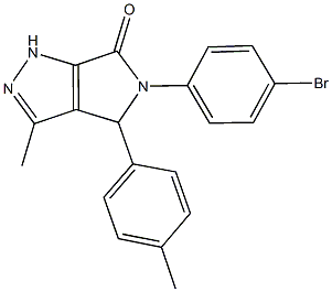 5-(4-bromophenyl)-3-methyl-4-(4-methylphenyl)-4,5-dihydropyrrolo[3,4-c]pyrazol-6(1H)-one Struktur