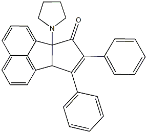 8,9-diphenyl-6b-(1-pyrrolidinyl)-6b,9a-dihydro-7H-cyclopenta[a]acenaphthylen-7-one Struktur