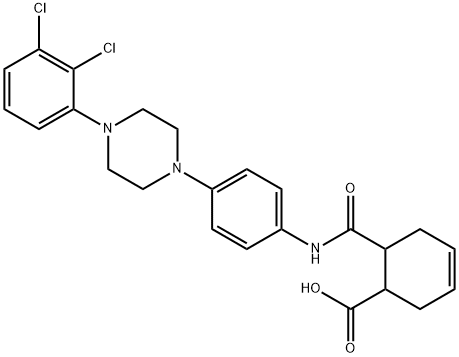 6-({4-[4-(2,3-dichlorophenyl)-1-piperazinyl]anilino}carbonyl)-3-cyclohexene-1-carboxylic acid Struktur