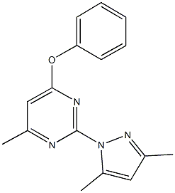 2-(3,5-dimethyl-1H-pyrazol-1-yl)-4-methyl-6-phenoxypyrimidine Struktur