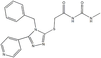 N-({[4-benzyl-5-(4-pyridinyl)-4H-1,2,4-triazol-3-yl]sulfanyl}acetyl)-N'-methylurea Struktur