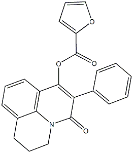 5-oxo-6-phenyl-2,3-dihydro-1H,5H-pyrido[3,2,1-ij]quinolin-7-yl 2-furoate Struktur