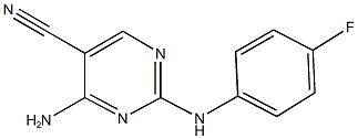 4-amino-2-(4-fluoroanilino)-5-pyrimidinecarbonitrile Struktur