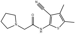 N-(3-cyano-4,5-dimethyl-2-thienyl)-2-(1-pyrrolidinyl)acetamide Struktur