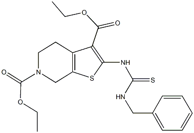 diethyl 2-{[(benzylamino)carbothioyl]amino}-4,7-dihydrothieno[2,3-c]pyridine-3,6(5H)-dicarboxylate Struktur