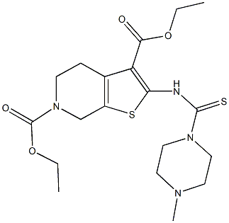 diethyl 2-{[(4-methyl-1-piperazinyl)carbothioyl]amino}-4,7-dihydrothieno[2,3-c]pyridine-3,6(5H)-dicarboxylate Struktur