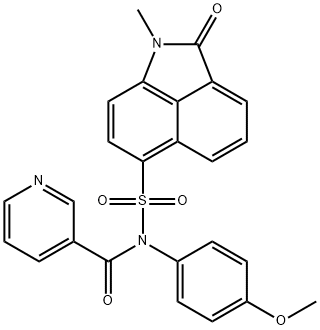 N-(4-methoxyphenyl)-1-methyl-2-oxo-N-(3-pyridinylcarbonyl)-1,2-dihydrobenzo[cd]indole-6-sulfonamide Struktur