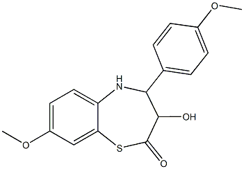 3-hydroxy-8-methoxy-4-(4-methoxyphenyl)-4,5-dihydro-1,5-benzothiazepin-2(3H)-one Struktur