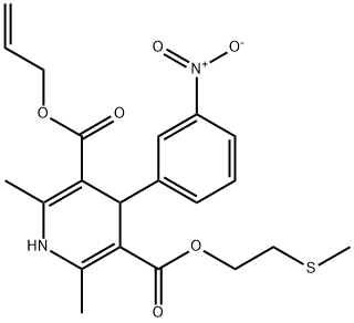 3-allyl 5-[2-(methylsulfanyl)ethyl] 4-{3-nitrophenyl}-2,6-dimethyl-1,4-dihydro-3,5-pyridinedicarboxylate Struktur