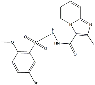 5-bromo-2-methoxy-N'-[(2-methylimidazo[1,2-a]pyridin-3-yl)carbonyl]benzenesulfonohydrazide Struktur