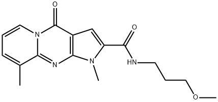 N-(3-methoxypropyl)-1,9-dimethyl-4-oxo-1,4-dihydropyrido[1,2-a]pyrrolo[2,3-d]pyrimidine-2-carboxamide Struktur