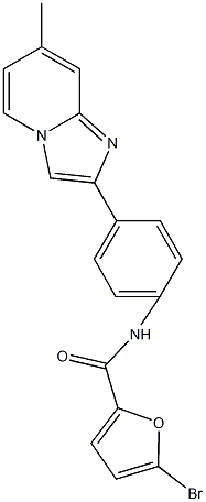 5-bromo-N-[4-(7-methylimidazo[1,2-a]pyridin-2-yl)phenyl]-2-furamide Struktur