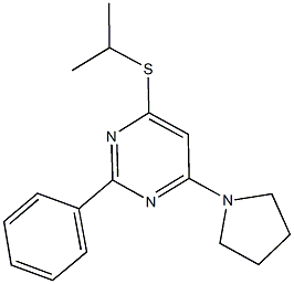 isopropyl 2-phenyl-6-(1-pyrrolidinyl)-4-pyrimidinyl sulfide Struktur