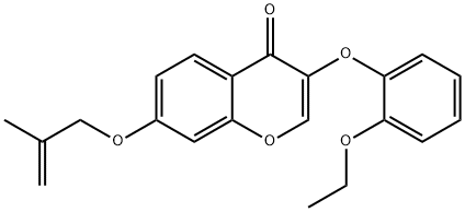 3-(2-ethoxyphenoxy)-7-[(2-methyl-2-propenyl)oxy]-4H-chromen-4-one Struktur