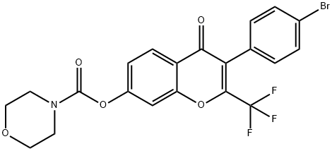 3-(4-bromophenyl)-4-oxo-2-(trifluoromethyl)-4H-chromen-7-yl 4-morpholinecarboxylate Struktur