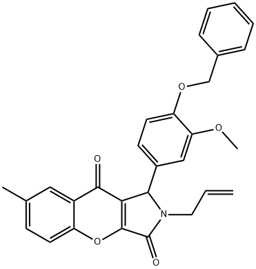 2-allyl-1-[4-(benzyloxy)-3-methoxyphenyl]-7-methyl-1,2-dihydrochromeno[2,3-c]pyrrole-3,9-dione Struktur