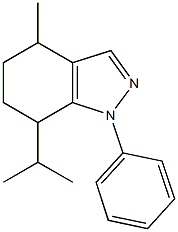 7-isopropyl-4-methyl-1-phenyl-4,5,6,7-tetrahydro-1H-indazole Struktur