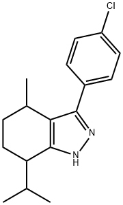 3-(4-chlorophenyl)-7-isopropyl-4-methyl-4,5,6,7-tetrahydro-1H-indazole Struktur