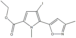 ethyl 4-iodo-1-methyl-5-(3-methyl-5-isoxazolyl)-1H-pyrrole-2-carboxylate Struktur