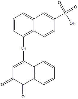 5-[(3,4-dioxo-3,4-dihydro-1-naphthalenyl)amino]-2-naphthalenesulfonic acid Struktur