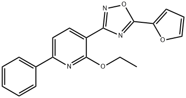 ethyl 3-[5-(2-furyl)-1,2,4-oxadiazol-3-yl]-6-phenyl-2-pyridinyl ether Struktur