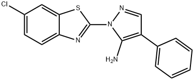 1-(6-chloro-1,3-benzothiazol-2-yl)-4-phenyl-1H-pyrazol-5-amine Struktur