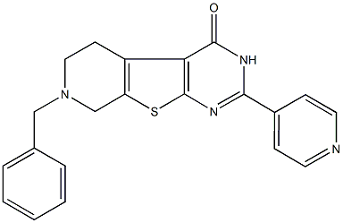 7-benzyl-2-(4-pyridinyl)-5,6,7,8-tetrahydropyrido[4',3':4,5]thieno[2,3-d]pyrimidin-4(3H)-one Struktur