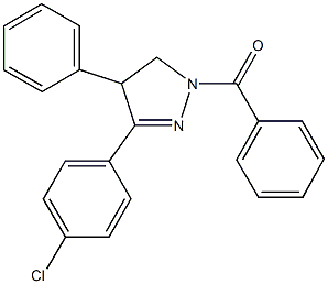 1-benzoyl-3-(4-chlorophenyl)-4-phenyl-4,5-dihydro-1H-pyrazole Struktur