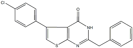 2-benzyl-5-(4-chlorophenyl)thieno[2,3-d]pyrimidin-4(3H)-one Struktur