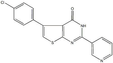 5-(4-chlorophenyl)-2-(3-pyridinyl)thieno[2,3-d]pyrimidin-4(3H)-one Struktur