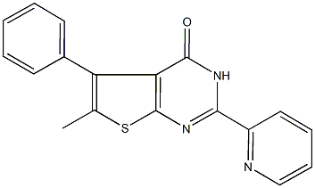 6-methyl-5-phenyl-2-(2-pyridinyl)thieno[2,3-d]pyrimidin-4(3H)-one Struktur