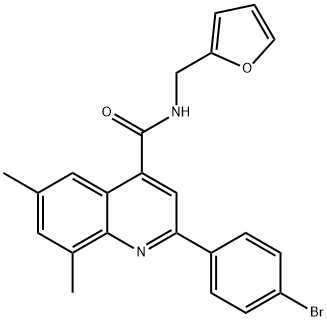 2-(4-bromophenyl)-N-(2-furylmethyl)-6,8-dimethyl-4-quinolinecarboxamide Struktur